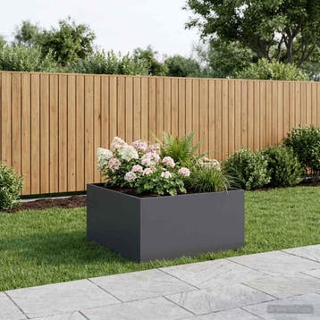 vidaXL Plantenbak Antraciet 80 x 80 x 40 cm Koudgewalst, Verzenden, Nieuw, Metaal, 60 tot 100 cm