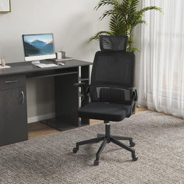 Ergonomische Bureaustoel Zwart - Verstelbaar, Kantelbaar, Me, Verzenden, Nieuw
