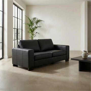 Leren bank Enjoy - 2,5 zits - Hermes Nero (zwart) - Poten, Huis en Inrichting, Nieuw, Ophalen of Verzenden, Modern, 200 tot 250 cm