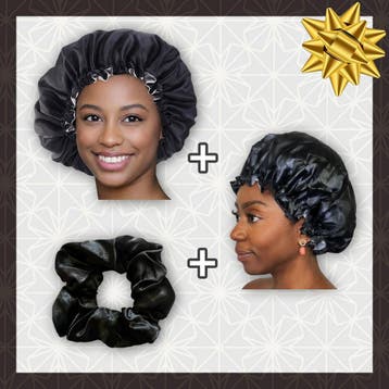 SATIN SET - Bescherm je haar & keep it dry - Zwarte Satijnen, Ophalen of Verzenden, Nieuw
