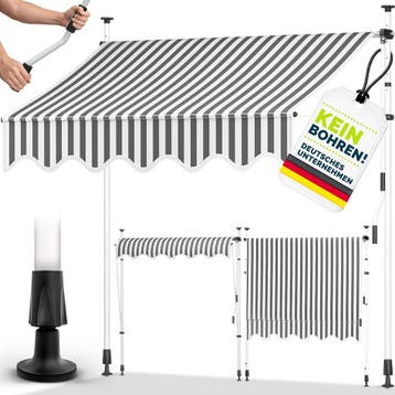 Klemluifel - Balkon luifel - Verticale luifel - 300 cm - Gri, Verzenden, Zo goed als nieuw