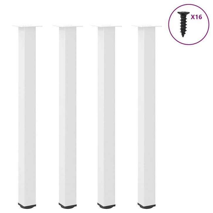 vidaXL Bartafelpoten 4 st 110-112 cm staal wit, Huis en Inrichting, Tafelonderdelen, Nieuw, Verzenden