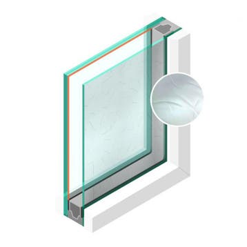 Dubbel glas Figuur HR++ Guss antiek blank 4mm - sp - #33.1, Doe-het-zelf en Verbouw, Glas en Ramen, Ophalen of Verzenden, Nieuw