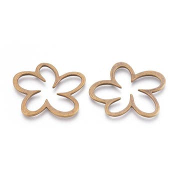 2 x metalen gesloten ring – bloemvorm 43 x 40 x 2 mm – g, Ophalen of Verzenden, Nieuw, Kraal