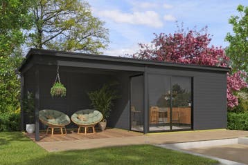 Outdoor Life Tuinhuis Olivia Met Overkapping Carbon Grey 745, Nieuw