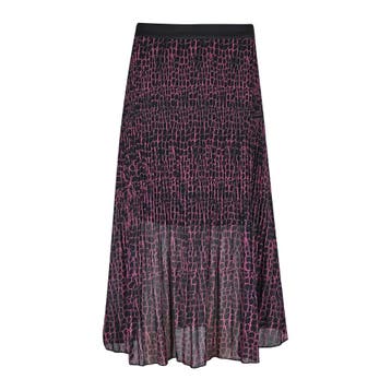 Heartkiss • midi plissé rok in zwart roze • S, Kleding | Dames, Rokken, Verzenden, Zwart, Maat 36 (S), HeartKiss