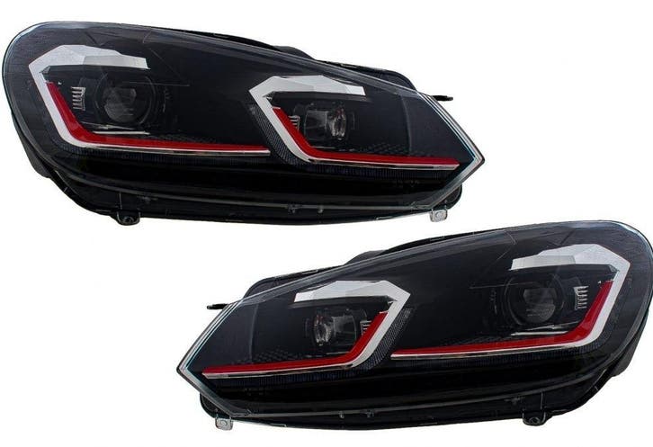 Koplampen Set LED Dynamisch Golf 7.5 (Facelift) Look Rood..., Auto-onderdelen, Verlichting, Nieuw, Volkswagen, Ophalen of Verzenden