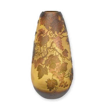 A CAMEO GLASS VASE GRAPE VINE (Beeldjes - Decoratie), Verzenden, Nieuw
