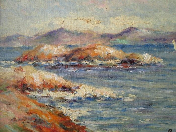 Bruno Retaux (1947) - Bord de mer, Antiek en Kunst, Kunst | Schilderijen | Klassiek