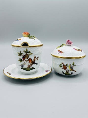 Herend - Rothschild Bird - Suikerkom (2) - Porselein, Antiek en Kunst