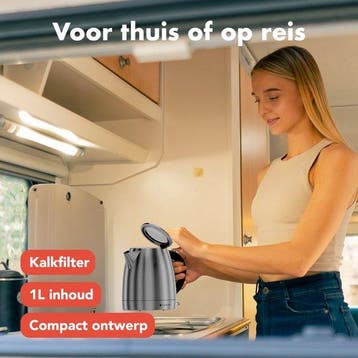 2dekans | KitchenBrothers Waterkoker - Elektrisch - 1 Liter, Ophalen of Verzenden, Zo goed als nieuw