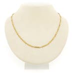 Gouden schakelketting met staafjes, Ophalen of Verzenden, Gebruikt, Overige kleuren, Goud