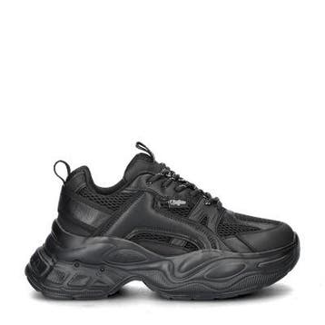 Buffalo Yuno lage sneakers voor dames in het Zwart, Verzenden, Zwart, Nieuw, Sneakers of Gympen