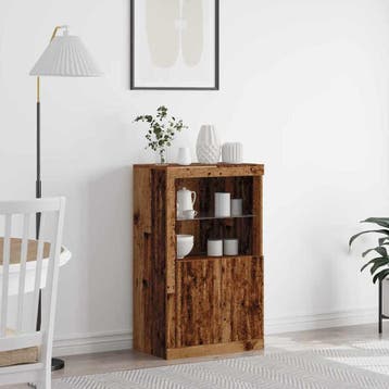 vidaXL LED Sideboard 60,5 x 37 x 100 cm Bewerkt hout Oudhout, Verzenden, Nieuw