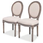 Stoelen Linnen Creme | Tweedekansje | OP=OP, Huis en Inrichting, Stoelen, Twee, Wit, Nieuw, Ophalen of Verzenden