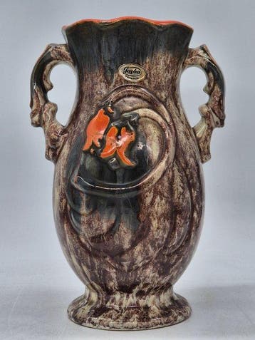 Vaas - Jasba Keramik – Henkelvase – Keramiek met reliëf, Antiek en Kunst