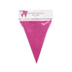 Vlaggenlijn Glitter Hot Pink 6 meter, Verzenden, Nieuw, Versiering, Verjaardag