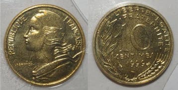 France Gadoury 293 10 Centimes 1999 Type Marianne Fdc Km 929, Verzenden
