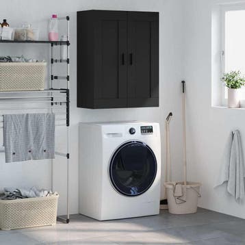 vidaXL Wandkast 69,5x34x90 cm bewerkt hout zwart, Verzenden, Nieuw, 50 tot 100 cm, Minder dan 100 cm