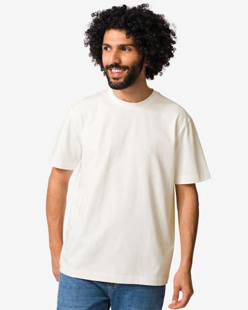HEMA Heren T-shirt Elias relaxed fit gebroken wit, Verzenden, Nieuw