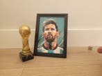 Trofee FIFA Wereldbeker + Schilderij van Leo Messi (Qatar, Nieuw