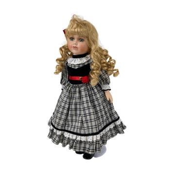 Alberon - Porseleinen pop - 43 cm - Met standaard, Ophalen of Verzenden, Nieuw