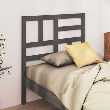 vidaXL Hoofdbord 96x4x104 cm massief grenenhout grijs, Verzenden, Nieuw, Grijs, Hout