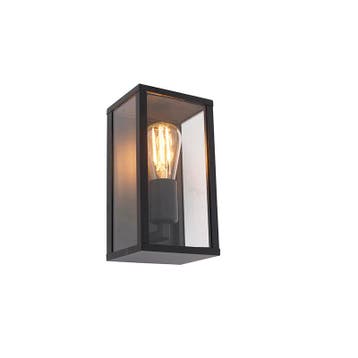 Industriële wandlamp zwart 26 cm IP44  - Charlois, Verzenden, Nieuw, Aluminium
