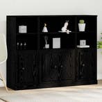 vidaXL buffetkast Zwart Eiken 132 x 35,5 x 103,5 cm Bewerkt, Huis en Inrichting, Kasten | Buffetkasten, Minder dan 50 cm, Verzenden