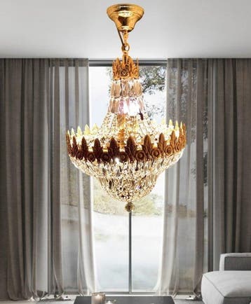 Plafondlamp - Verguld brons