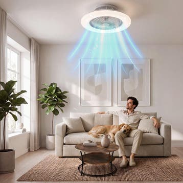 Plafondlamp met ventilator Storm, dimbaar, achteruitloop, Verzenden, Nieuw