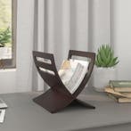 vidaXL Tijdschriftenrek vloermodel hout bruin, Huis en Inrichting, Woonaccessoires | Krantenbakken en Lectuurbakken, Verzenden