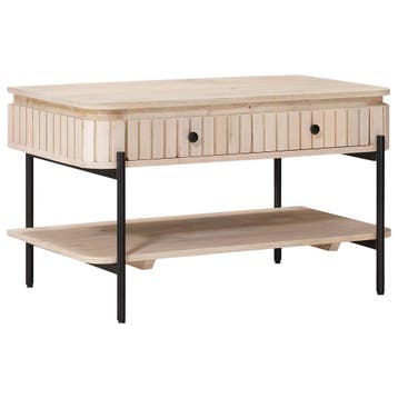 vidaXL Handgemaakte Koffietafel Wit 85 x 45 x 50 cm Massief, Verzenden, Nieuw, Overige houtsoorten, Minder dan 50 cm
