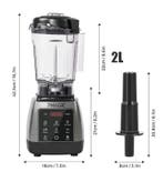 Blender 2000W 2L Smoothie Maker 6 RVS Messen Timer, Verzenden, Nieuw