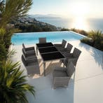 Aluminium wicker zitgroep Menorca 8+1 met beschermhoes - gri, Tuin en Terras, Tuinsets en Loungesets, Verzenden, Nieuw