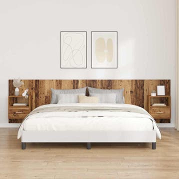 vidaXL Hoofdbord Met Kast 3 st Oud Hout Bewerkt hout, Huis en Inrichting, Slaapkamer | Bedden, Verzenden, Nieuw, Bruin, Hout