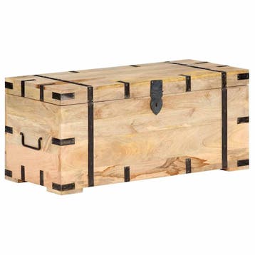 vidaXL Opbergkist 90x40x40 cm massief mangohout, Verzenden, Nieuw