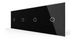 Livolo Touch Schakelaar 1+1+1+1 | Zwart | Aan/Uit, Ophalen of Verzenden, Nieuw, Schakelaar
