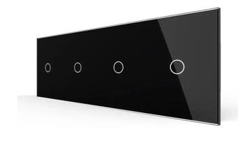 Livolo Touch Schakelaar 1+1+1+1 | Zwart | Aan/Uit, Ophalen of Verzenden, Nieuw, Schakelaar