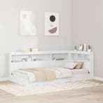 vidaXL Opberghoofdbord met plank met hoofdeinde Wit 80 cm, Verzenden, Nieuw, Wit, Hout