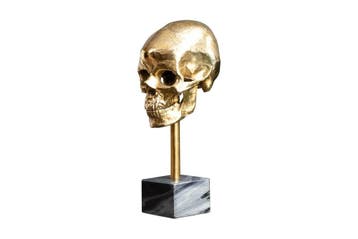 Elegant sculptuur SKULL 35cm gouden schedel met marmeren, Ophalen of Verzenden, Nieuw