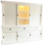 Buffetkast wit Putten 240cm dichte zijdeuren led verlichting, Ophalen of Verzenden, Nieuw