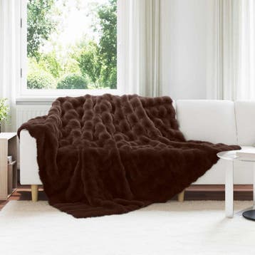 vidaXL Antislip deken van imitatie konijnenbont Olite Kameel, Verzenden, Nieuw