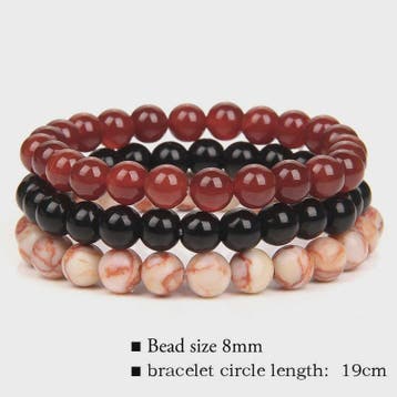 Set van 3 Natuursteen Armbanden: Rozenkwarts, Obsidiaan & Ti, Sieraden, Tassen en Uiterlijk, Edelstenen, Verzenden, Nieuw