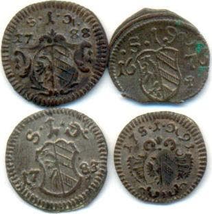 Lot 4 Stueck ab 1 Pfennig 1676 Nuernberg Stadt:, Verzenden