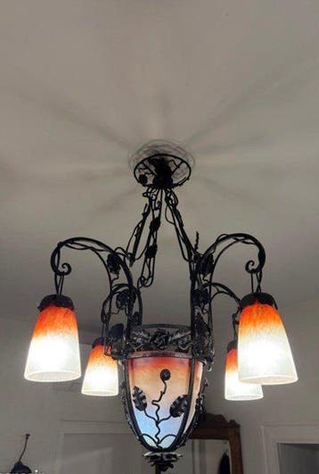 Charles Schneider Signé c.1920 - Grand Lustre Art Déco 5