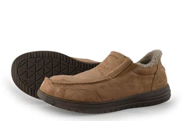 Skechers Pantoffels in maat 44 Beige, Kleding | Heren, Schoenen, Overige kleuren, Verzenden, Zo goed als nieuw, Skechers