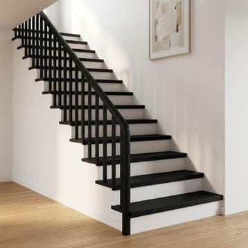 vidaXL Traplopers 4 st 90 x 25 x 2 cm Zwart Massief, Verzenden, Nieuw