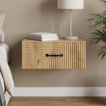 vidaXL Wandbeugel Bedkast Artisanaal eiken 49 x 34,5 x 20 cm, Minder dan 45 cm, Verzenden, Nieuw, Minder dan 55 cm