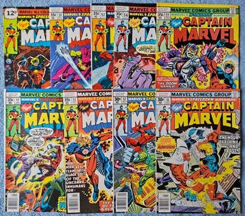 Captain Marvel (Vol. 1) #51/59 - 9 Comic - Eerste druk -, Boeken, Strips | Comics, Nieuw